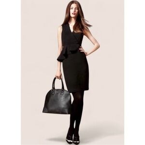 ▶️ Tory Burch ◀️ Brooklyn black peplum dress sz 6